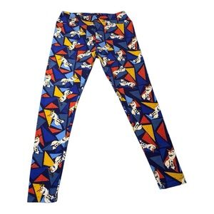 LulaRoe LLR Disney Olaf Frozen Triangles Leggings Size TC Tall & Curvy